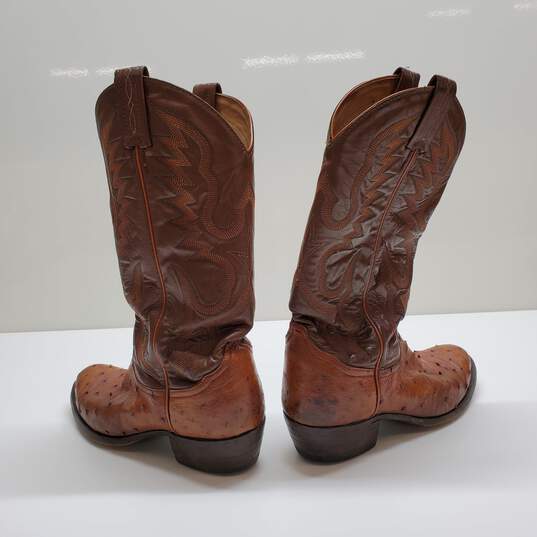 Tony Lama Western Cowboy Brown Leather Mens 7.5D image number 4
