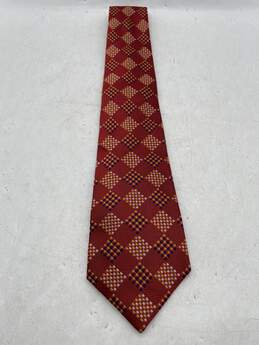 Mens Multicolor Geo Silk Embroidered Adjustable Designer Tie T-0528661-A