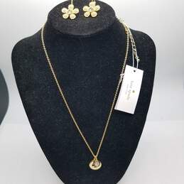 Kate Spade Charmed NWT Necklace Plus Kate Spade Clip on Earrings