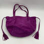 Womens Purple Suede Inner Pockets Double Handle Magnetic Shoulder Bag image number 2