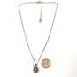 Designer Brighton Silver-Tone Link Chain White Pearl Round Charm Necklace image number 3