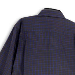 NWT Mens Black Check Spread Collar Long Sleeve Button-Up Shirt Size LT