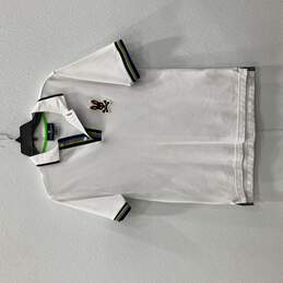 Psycho Bunny Mens White Short Sleeve Spread Collar Polo Shirt Size XL