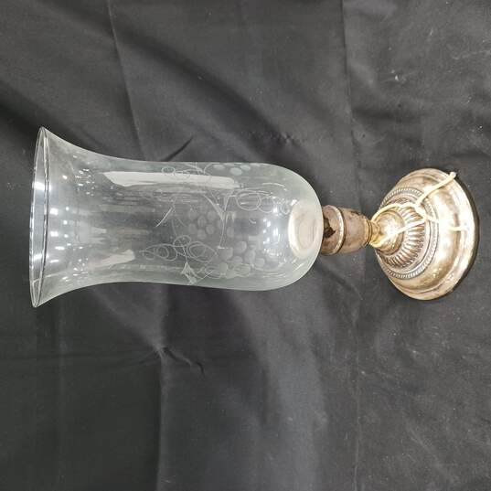 Lantern Candle Holder w/ Gold Tone Base image number 1