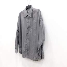 Emporio Armani Gray Stripe Men's Dress Shirt Long Sleeve Button Up Size XL with COA alternative image