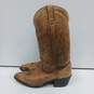 Men's Brown Leather Cowboy Boots Size 9 image number 2