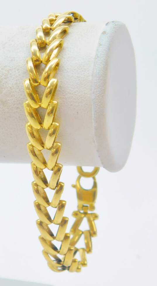 Elegant 14K Yellow Gold Fancy Link Chain Bracelet 14.1g image number 2