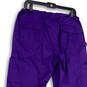 NWT Womens Purple Flat Front Cargo Pockets Stretch Scrub Pants Size Large image number 4