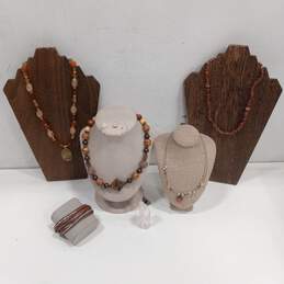 6pc Assorted Brown Tone Costume Jewelry