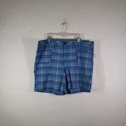 Womens Plaid Regular Fit Flat Front Slash Pockets Chino Shorts Size 26