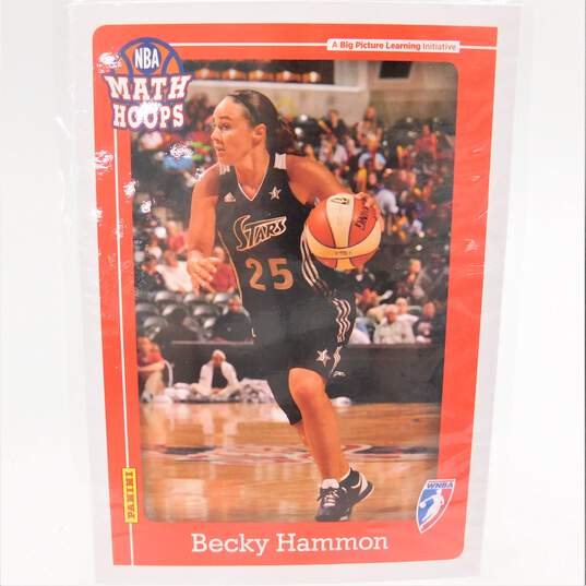 2012 HOF Becky Hammon Panini Math Hoops 5x7 Basketball Card San Antonio Silver Stars image number 1