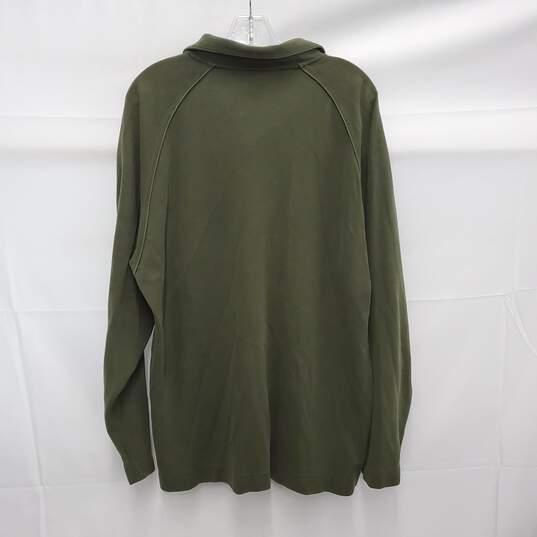 Patagonia MN's Olive Green Cotton Blend Half Snap Button Pullover Size L image number 2