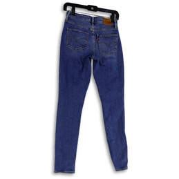Womens Blue Denim Medium Wash Distressed Pockets Skinny Leg Jeans Size 25 alternative image
