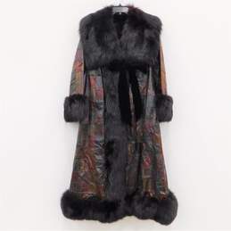 Jeremy Wren Multicolor Patchwork Snakeskin Real Fur Trim And Liner Coat