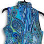 Womens Multicolor Paisley Sleeveless Button Front Shift Dress Size 4 image number 4