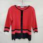 Misook WM's Pink & Black Long Sleeve Cardigan Button Sweater Size PP image number 1