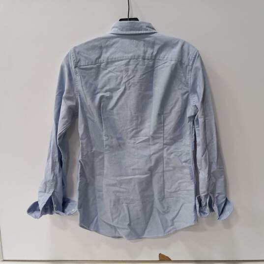 Ralph Lauren Custom Fit Blue Long Sleeve Button Up Dress Shirt Size M NWT image number 2