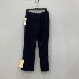 NWT Anne Klein Womens Navy Blue Flat Front Slash Pocket Dress Pants Size 4P alternative image