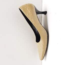 Charles Jourdan Women's Tan Ostrich Leather Heels Size 6 alternative image