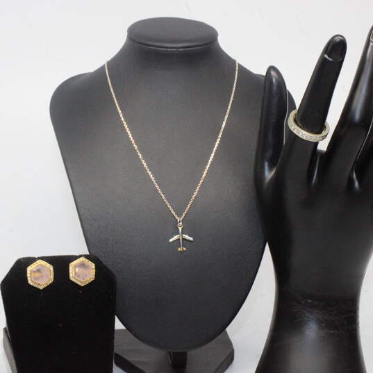 Buy the Sterling Silver Vermeil Jewelry Set - 10.4g | GoodwillFinds