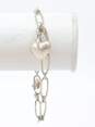 Tiffany & Co Elsa Peretti 925 Concave Heart Charm Paperclip Chain Bracelet 8.8g image number 3