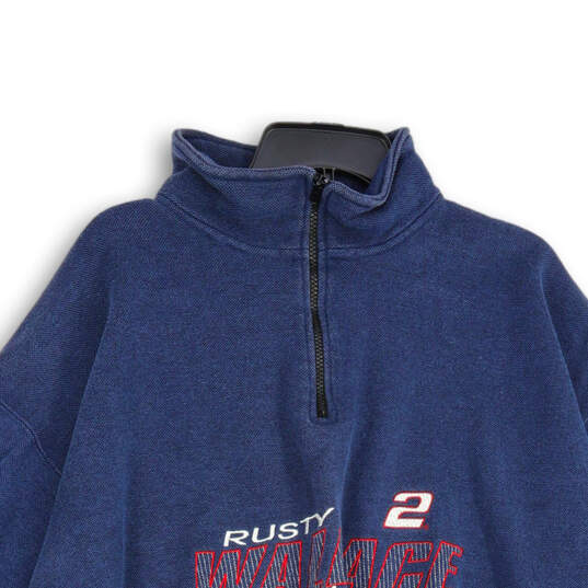 Mens Blue Rusty Wallace Racing Embroidered Pullover Sweatshirt Size XXL image number 3