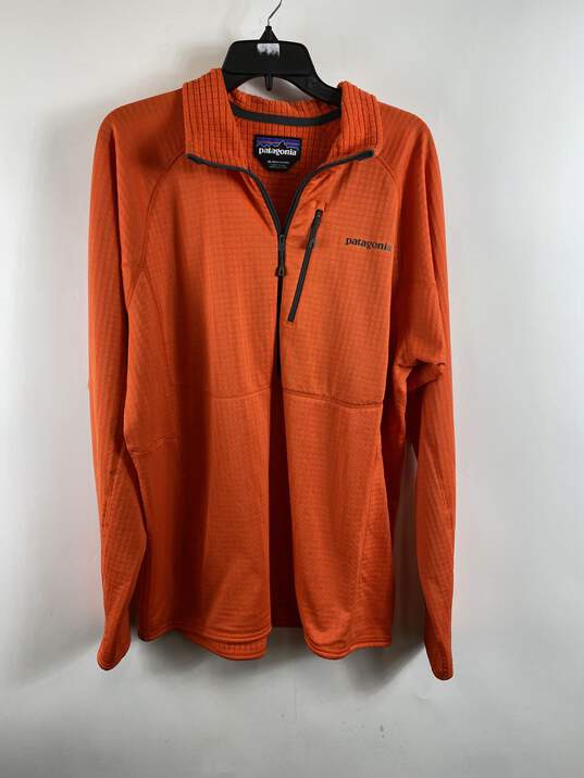Patagonia Men Orange Half Zip Henley Sweater XL image number 1