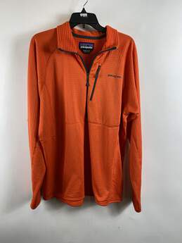 Patagonia Men Orange Half Zip Henley Sweater XL