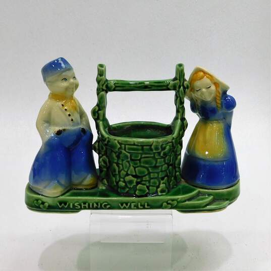 Vintage Shawnee Pottery Wishing Well Planter Dutch Boy & Girl image number 1