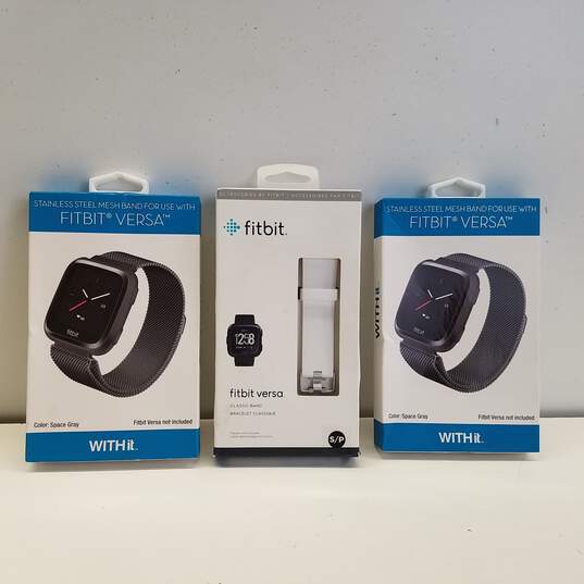 Bundle of 3 Assorted Fitbit Smart Watch Bands image number 1