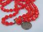 VNTG Mid Century Bright Red & Blue Beaded Necklaces image number 4