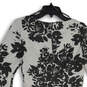 Womens Gray Black Floral Bell Sleeve Back Zip Fit And Flare Dress Size 6 image number 4