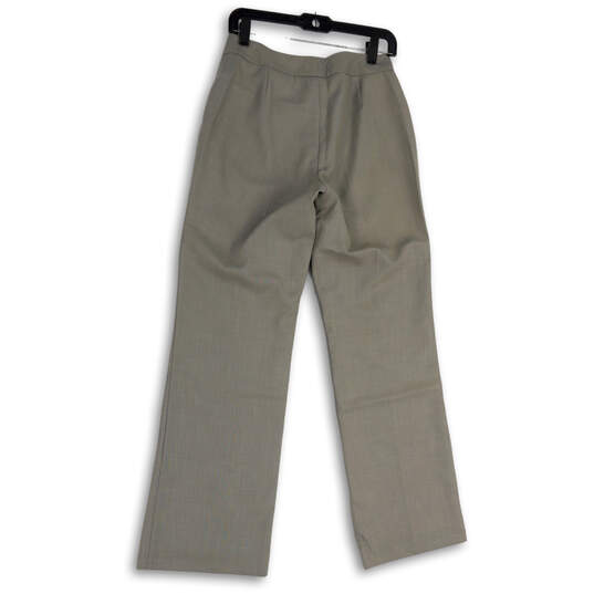 Womens Gray Flat Front Slash Pocket Straight Leg Formal Dress Pants Size 4 image number 2