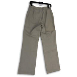 Womens Gray Flat Front Slash Pocket Straight Leg Formal Dress Pants Size 4 alternative image