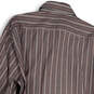 Mens Gray Red Striped Long Sleeve Spread Collar Button-Up Shirt Size 2XL image number 4