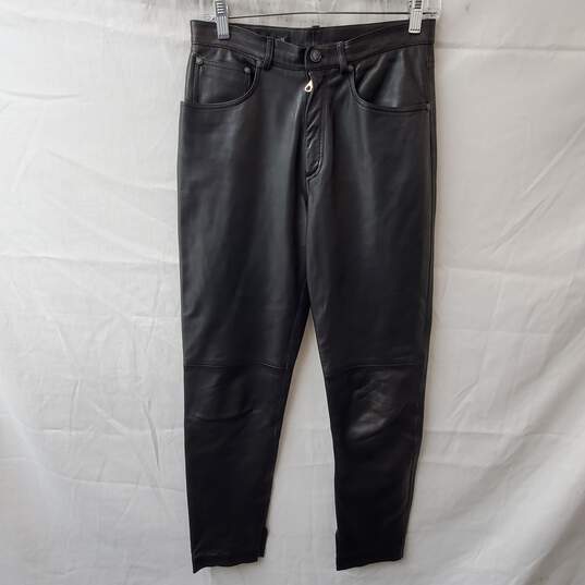 Roberto Cavalli Black Leather Pants Size M image number 1