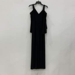 Womens Black Beaded Cold Shoulder Sleeve Back Zip Tiffin Maxi Dress Size 8 alternative image
