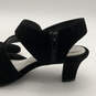 Womens Black Suede Pointed Toe Side Zipper Block Strappy Heels Size 8.5 image number 3