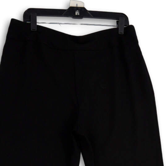 NWT Womens Black Flat Front Elastic Waist Straight Leg Dress Pants Size 14 image number 4