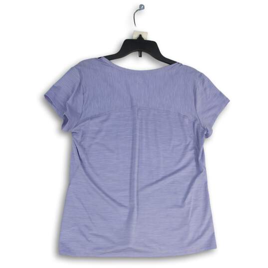 Womens Lavender Round Neck Short Sleeve Activewear Pullover T-Shirt Size XL image number 2