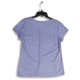 Womens Lavender Round Neck Short Sleeve Activewear Pullover T-Shirt Size XL alternative image