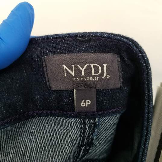 NYDJ Dark Blue Cotton Blend Skinny Ankle Jeans WM Size 6P NWT image number 3