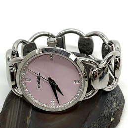 Designer Fossil ES-1356 Rhinestone Dial Stainless Steel Analog Wristwatch