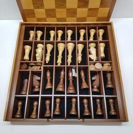 Large Wooden Chess/Checkers Set alternative image