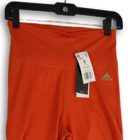 NWT Womens Orange Elastic Waist Pull-On Cropped Legging Size Small image number 3