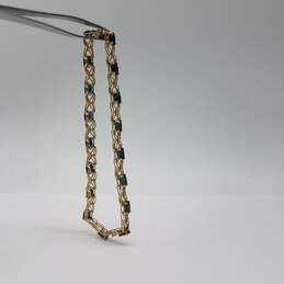 HN 10k Gold Diamond Blue Topaz Tennis Bracelet 5.3g alternative image