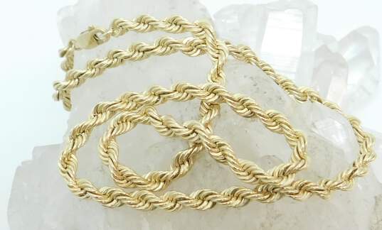 Fancy 14k Yellow Gold Rope Chain Necklace 19.7g image number 3