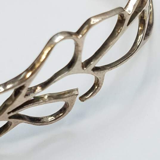 F.L. Sterling Silver Open Cut - Work Cuff Bracelet2p Drop Earring Bundle 3pcs Damage 13.8g image number 7