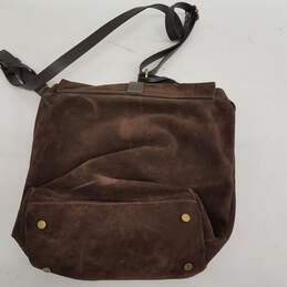 Garnet Hill Brown Suede Crossbody Bag alternative image