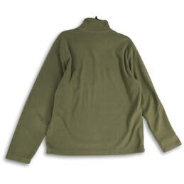 Mens Green Fleece Long Sleeve 1/4 Zip Mock Neck Pullover Jacket Size L alternative image